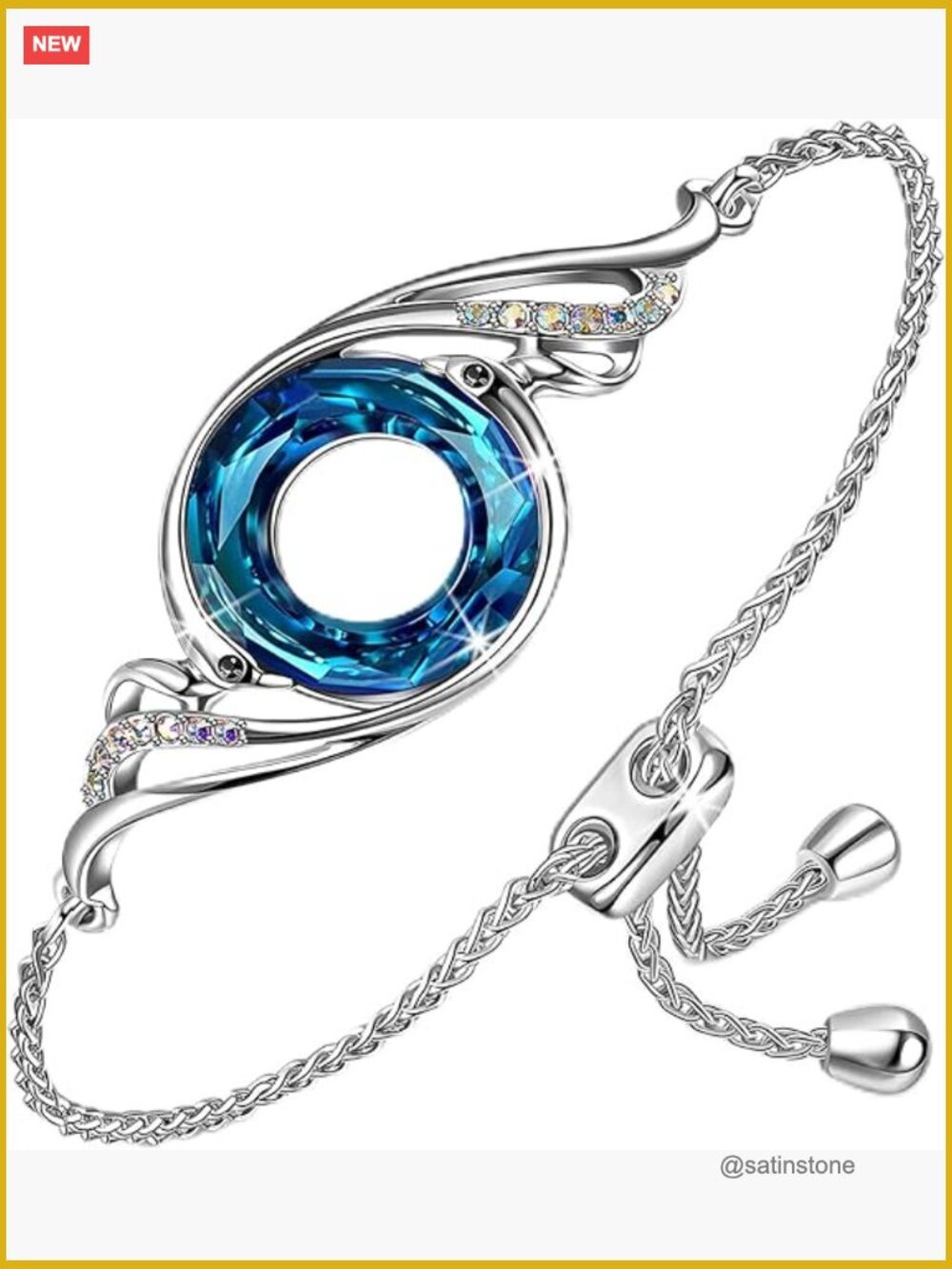 Adjustable Slider Phoenix Bracelet with Austrian Crystals, Gift Box Included